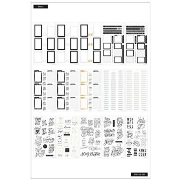 Happy Planner STCKRS Blck/WHTE Stickers for Creative Planning