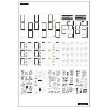 Happy Planner STCKRS Blck/WHTE Stickers for Creative Planning