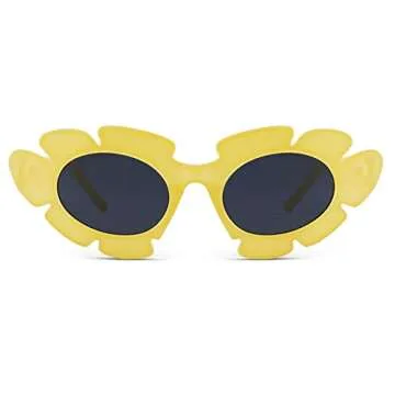 Stylish COASION Cat Eye Flowers Sunglasses with UV400 Protection