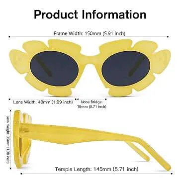 Stylish COASION Cat Eye Flowers Sunglasses with UV400 Protection