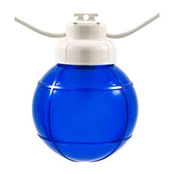 Camco 42750 Decorative RV Awning Globe Lights - 10 Multicolor Globes on White Wire, Fits Directly into Your RV Awning Track, Great for Outdoor Events