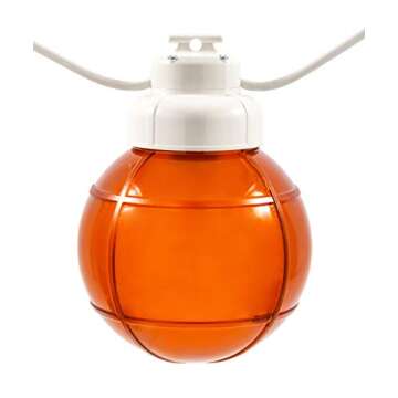 Camco 42750 Decorative RV Awning Globe Lights - 10 Multicolor Globes on White Wire, Fits Directly into Your RV Awning Track, Great for Outdoor Events