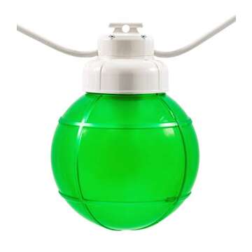 Camco 42750 Decorative RV Awning Globe Lights - 10 Multicolor Globes on White Wire, Fits Directly into Your RV Awning Track, Great for Outdoor Events