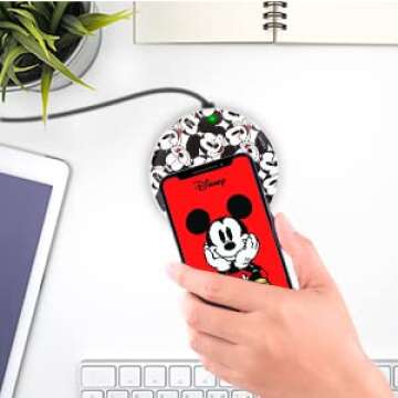 Disney Mickey Mouse Wireless Charging Pad- Wireless Charging Station Universally Compatible with All...