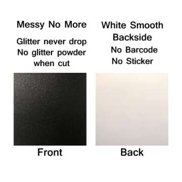 Black Glitter Cardstock (10 Sheets, 300gsm) Black Cardstock 12x12 Cardstock Paper Colored Cardstock (Black)