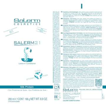 Salerm - Instant Hair Conditioner 21 Silk Protein - 200 ml - Leave-In or Rinse-Out Conditioner - with Silk Proteins - Heat Protector and Hydrating