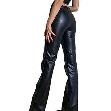 xxxiticat Women's High Waist Lace Up Faux Leather Pants - Sexy & Stylish Fashion