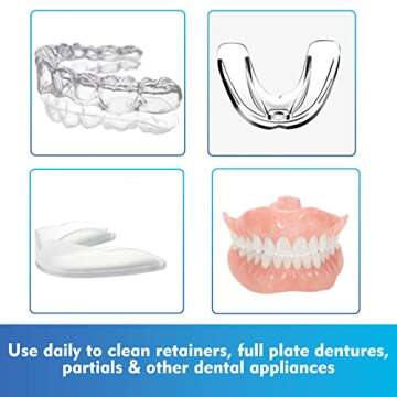Aligner Cleaner, Denture Cleaner and Whitener Paste Foam Perfect for Sports Mouth Guard and Denture, Fast-Acting Alternative to Retainer Cleaner Tablets, Whitens Teeth and Fights Bad Breath 2 Pack