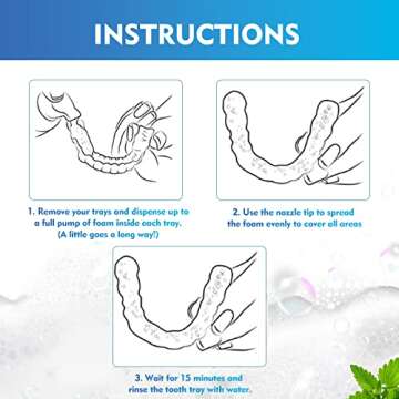 Aligner Cleaner, Denture Cleaner and Whitener Paste Foam Perfect for Sports Mouth Guard and Denture, Fast-Acting Alternative to Retainer Cleaner Tablets, Whitens Teeth and Fights Bad Breath 2 Pack