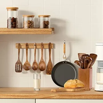 WOODME Teak Wooden Kitchen Utensil Set 8-Piece