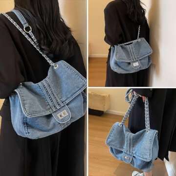 Stylish Extolove Denim Crossbody Bag for Women - Chic Jean Clutch
