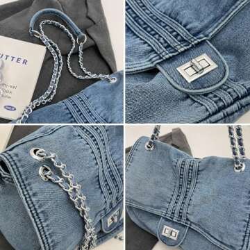 Stylish Extolove Denim Crossbody Bag for Women