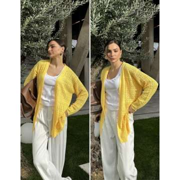 Zeagoo Women's Light Summer Crochet Cardigan Sweater