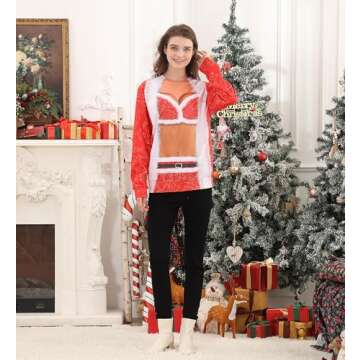 Ahegao Womens Ugly Christmas Sweater Funny Sex Design Coat Stylish 1 Piece Clothing for 80s 90s Adul...
