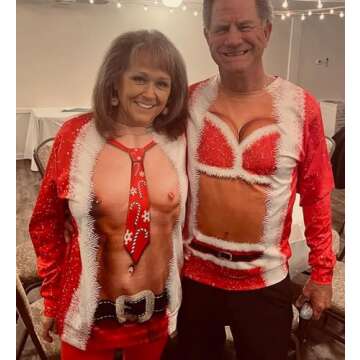 Ahegao Womens Ugly Christmas Sweater Funny Sex Design Coat Stylish 1 Piece Clothing for 80s 90s Adult Girls Long Sleeve Pullover Sweatshirt Red M