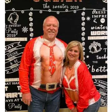 Ahegao Womens Ugly Christmas Sweater Funny Sex Design Coat Stylish 1 Piece Clothing for 80s 90s Adult Girls Long Sleeve Pullover Sweatshirt Red M