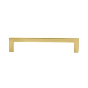 Amazon Basics Modern Square Cabinet Pull Handle, 5.39-inch Length (5-inch Hole Center), Golden Champagne, 10-pack