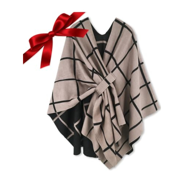 Moss Rose Women's Shawl Wrap Poncho - Stylish Open Front Cardigan for Fall & Winter