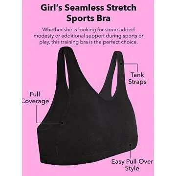 Fruit of the Loom Girls' Seamless Stretch Sports Bra