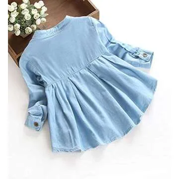 Baby Girls Kid Ruched Long Sleeve T-Shirt Tops Shirt Clothing Children Autumn Winter Fashion Blouse (Blue, 2T)
