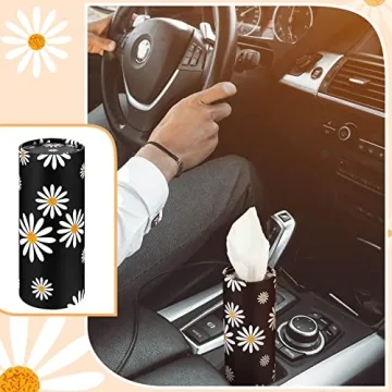 8 Pack Car Tissue Holder Bulk Cylinder Round Boxes Flower Style