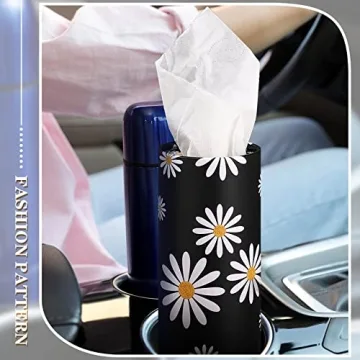8 Pack Car Tissue Holder Bulk Cylinder Round Boxes Flower Style