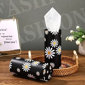 8 Pack Car Tissue Holder Bulk Cylinder Round Boxes Flower Style