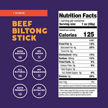 Stryve Protein Snacks Beef Sticks. 14g Protein, Sugar Free, No Carbs, Gluten Free, No Nitrates, No M...