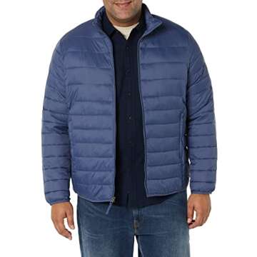 Amazon Essentials Men's Packable Lightweight Water-Resistant Puffer Jacket (Available in Big & Tall), Indigo, XX-Large