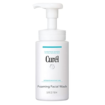 Curel Japanese Skin Care Foaming Daily Face Wash for Sensitive Skin, Hydrating Facial Cleanser for D...
