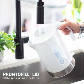 OVENTE Electric Kettle Hot Water Heater 1.8 Liter - BPA Free Fast Boiling Cordless Water Warmer - Au...