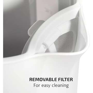 OVENTE Electric Kettle Hot Water Heater 1.8 Liter - BPA Free Fast Boiling Cordless Water Warmer - Auto Shut Off Instant Water Boiler for Coffee & Tea Pot -White KP413W