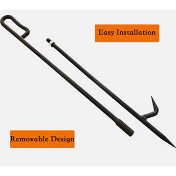 Fire Poker for Fire Pit. 34 Inc 2 Lb Heavy Duty Fireplace Poker Made of Diameter 0.47 Inc Solid Steel. Upgraded Campfire Poker for Fireplace, Camping, Fire Pit, Wood Stove, Outdoor& Indoor Use.