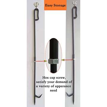 Fire Poker for Fire Pit. 34 Inc 2 Lb Heavy Duty Fireplace Poker Made of Diameter 0.47 Inc Solid Steel. Upgraded Campfire Poker for Fireplace, Camping, Fire Pit, Wood Stove, Outdoor& Indoor Use.