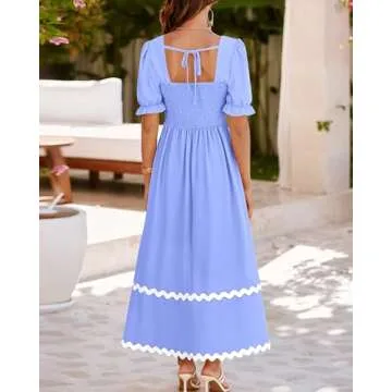 BTFBM Summer Smocked Dress for Stylish Women