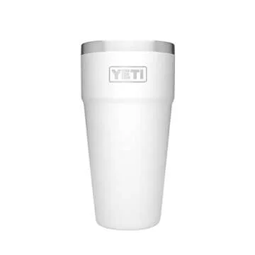 YETI Rambler 26 oz Stackable Cup, Vacuum Insulated, Stainless Steel with No Lid, White