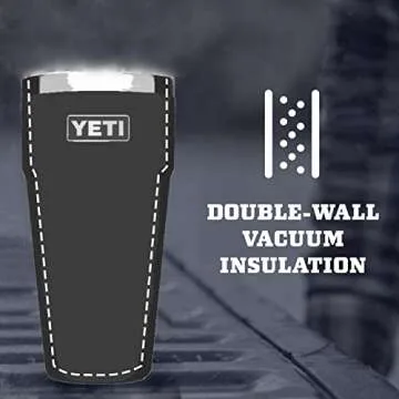 YETI Rambler 26 oz Stackable Cup, Vacuum Insulated, Stainless Steel with No Lid, White