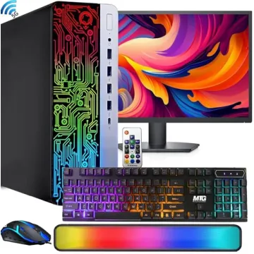 HP ProDesk Desktop RGB Computer PC Intel i5-6th Gen. Quad-Core Processor 16GB DDR4 Ram 256GB SSD, 27...