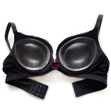 FEMAGIQUE Large Silicone Gel Bra Inserts Instant Cleavage Enhancer Push-up Breast Pad Cups - Nonadhesive