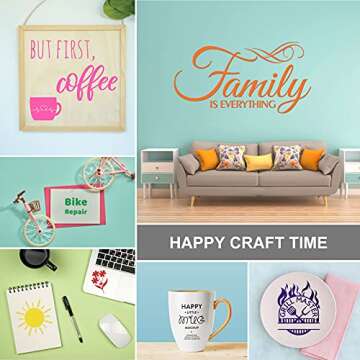 HTVRONT White Permanent Vinyl for Cricut - 12" x 50 FT Matte White Vinyl Roll, Adhesive Vinyl Sheets for Cricut, Silhouette and Cameo Cutters