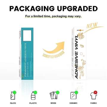 HTVRONT White Permanent Vinyl for Cricut - 12" x 50 FT Matte White Vinyl Roll, Adhesive Vinyl Sheets for Cricut, Silhouette and Cameo Cutters