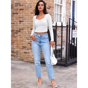 Trendy Queen Long Sleeve Crop Top - Cute Y2K Tee