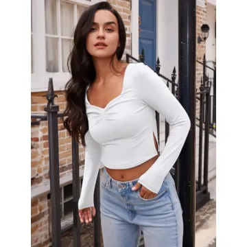 Trendy Queen Long Sleeve Crop Top - Cute Y2K Tee