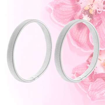 Holibanna 2Pcs Shirt Sleeve Holders Anti-slip Arm Sleeve Garters For Band Stretch Garters (Silver)