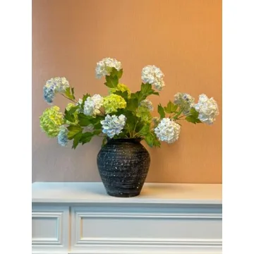 Lifelike YalzoneMet Snowball Viburnum Faux Flowers