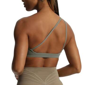 Aoxjox Women's Workout Sports Bras One Shoulder Astoria Asymmetrical Bra Fitness Training Gym Yoga Crop Tank Top (Grey, Small)