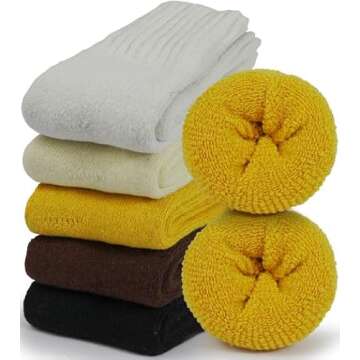 BomKinta Women's Winter Solid Boots Socks - Cozy and Warm Wool Gifts for Christmas