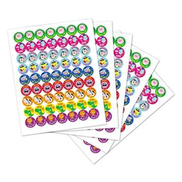 Sweetzer & Orange Teacher Reward Stickers – 1008 in 9 Designs, 1-Inch Motivational Sticker for Kid...