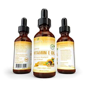 Eden's Semilla 100% Plant Extract Vitamin E Oil 35,000 IU + Organic Rosehip & Jojoba Blend - Fast Ab...