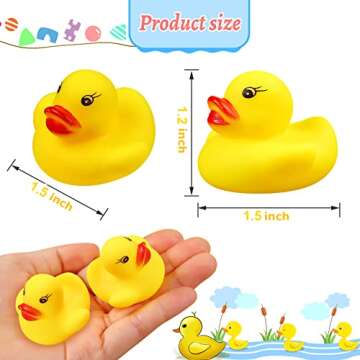 Rubber Duck Bath Toys 50PCS Mini Ducks Bulk for Kids Baby Shower Decorations Birthday Party Favors G...